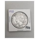 1922 Peace Silver Dollar Coin