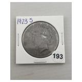 1923 S Peace Silver Dollar Coin