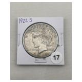 1922 S Peace Silver Dollar Coin