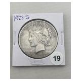 1922 S Peace Silver Dollar Coin