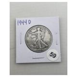 1944 D Walking Liberty Half Dollar Silver Coin