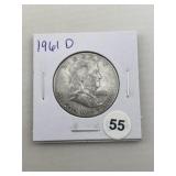 1961 D Franklin Half Dollar Silver Coin
