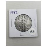 1942 Walking Liberty Half Dollar Silver Coin