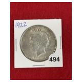 1922 Peace Silver Dollar Coin