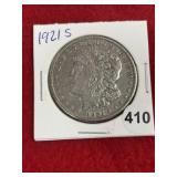 1921 S Morgan Silver Dollar Coin
