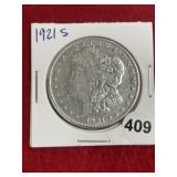 1921 S Morgan Silver Dollar Coin