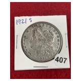 1921 S Morgan Silver Dollar Coin