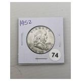 1952 Franklin Half Dollar Silver Coin