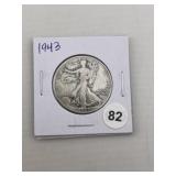 1943 Walking Liberty Half Dollar Silver Coin