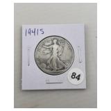 1941 S Walking Liberty Half Dollar Silver Coin