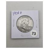 1954 D Franklin Half Dollar Silver Coin