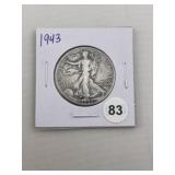 1943 Walking Liberty Half Dollar Silver Coin