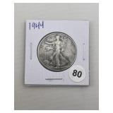 1944 Walking Liberty Half Dollar Silver Coin