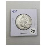 1962 Franklin Half Dollar Silver Coin