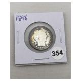 1898 Barber Quarter Coin