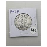1943 D Walking Liberty Half Dollar Silver Coin