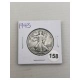 1943 Walking Liberty Half Dollar Silver Coin