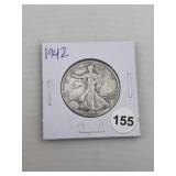 1942 Walking Liberty Half Dollar Silver Coin