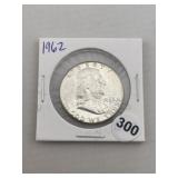 1962 Franklin Half Dollar Silver Coin