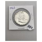 1962 Franklin Half Dollar Silver Coin