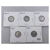 5 Roosevelt Dimes