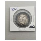 1963 D Franklin Half Dollar Silver Coin
