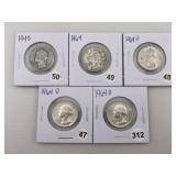 5 Washington Quarters