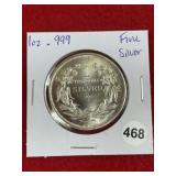 1 Ounce .999 Fine Silver Coin