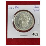 1 Ounce .999 Fine Silver Coin