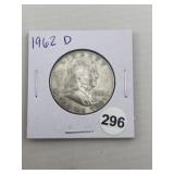 1962 D Franklin Half Dollar Silver Coin