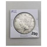 1922 Peace Silver Dollar Coin