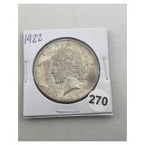 1922 Peace Silver Dollar Coin