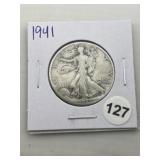 1941 Walking Liberty Half Dollar Silver Coin