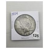 1924 Peace Silver Dollar Coin