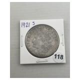 1921 S Morgan Silver Dollar Coin