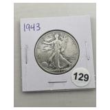 1943 Walking Liberty Half Dollar Silver Coin
