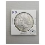 1922 Peace Silver Dollar Coin