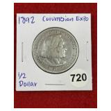1892 Columbian Expo Half Dollar Silver Coin