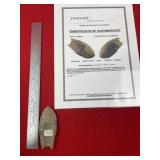 Fluted Paleo Point with Insight COA Indian Artifac
