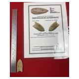 Folsom with Insight COA Indian Artifact Arrowhead