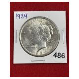 1924 Peace Silver Dollar Coin