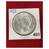1922 Peace Silver Dollar Coin