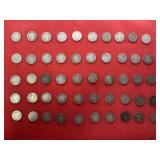 50 Silver Barber Dimes Coins