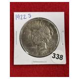 1922 S Peace Silver Dollar Coin