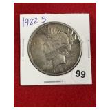 1922 S Peace Silver Dollar Coin