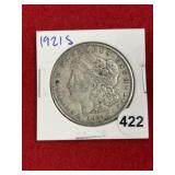 1921 S Morgan Silver Dollar Coin