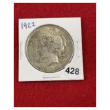1922 Peace Silver Dollar Coin