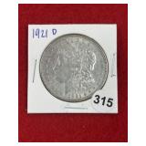 1921 D Morgan Silver Dollar Coin