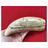 Engraved Vicksburg Mississippi Scrimshaw Art in Re
