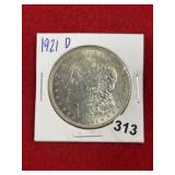 1921 D Morgan Silver Dollar Coin
